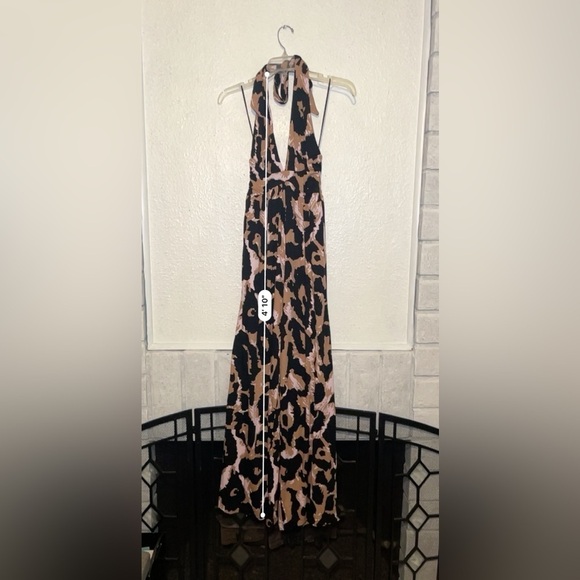 NWT Diane Von Furstenberg pink, black and brown long romper size XXS - Picture 5 of 11